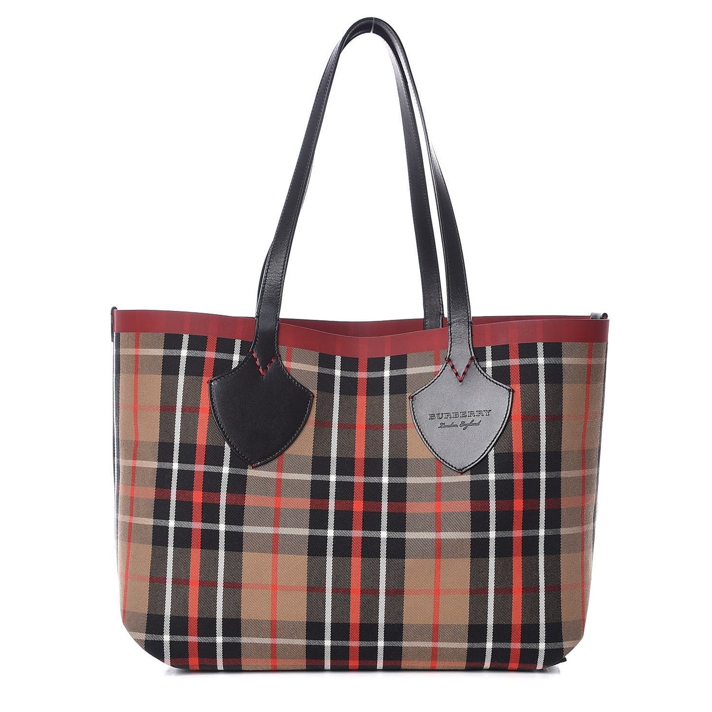 Vintage Check Medium The Giant Reversible Tote Racing Caramel Flax Yellow