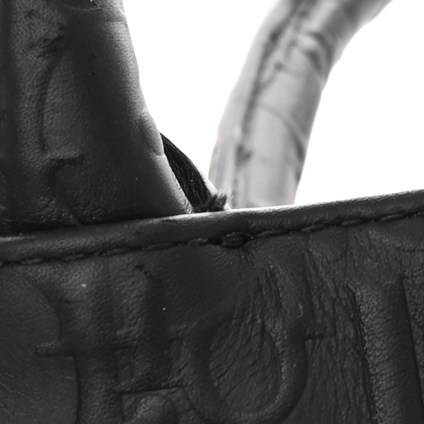 Oblique Calfskin Embossed Large Book Tote Black