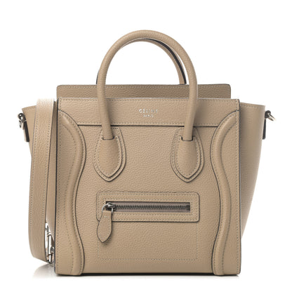 Celine Drummed Calfskin Nano Luggage Dune 1 of 4