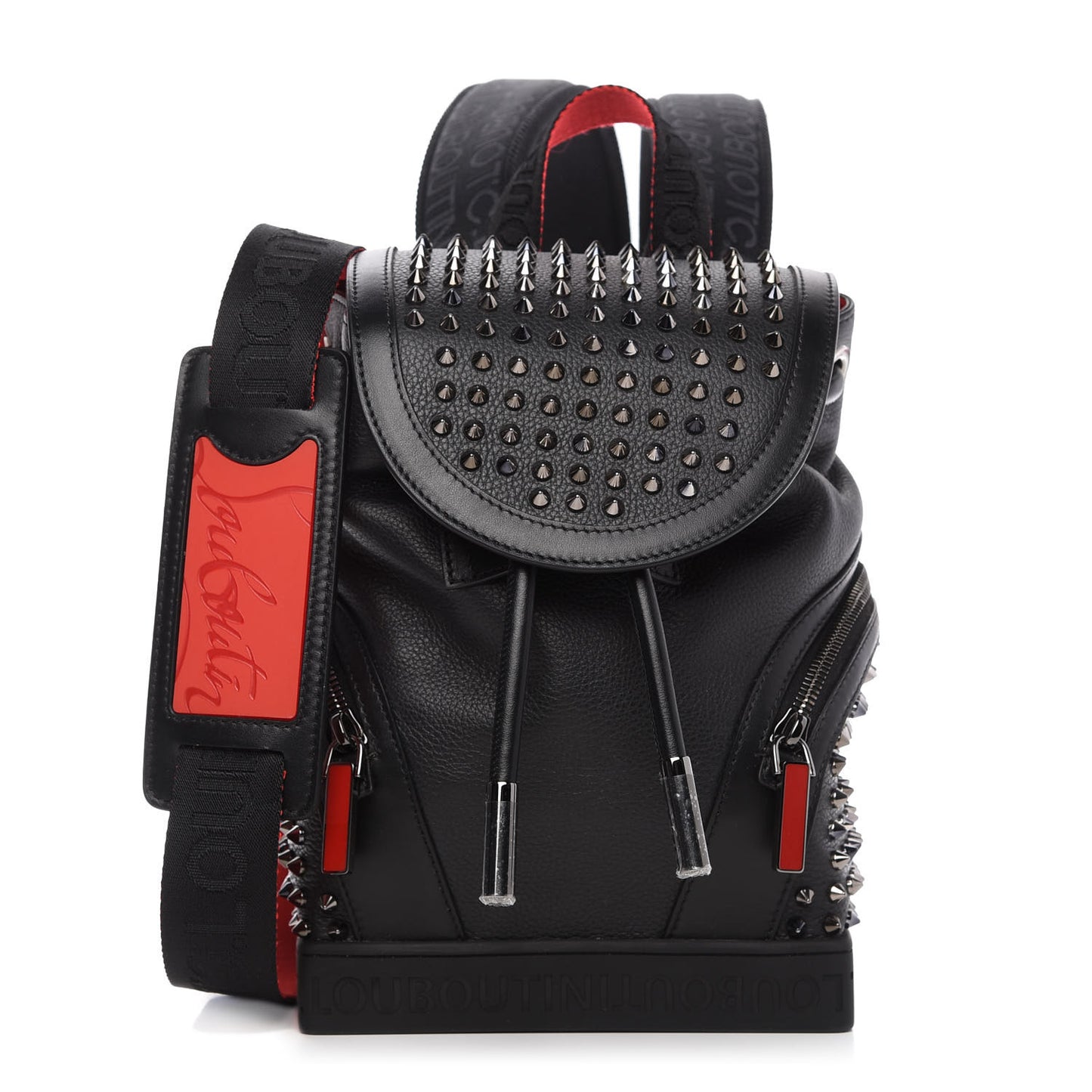 Calfskin Spiked Explorafunk Backpack Black