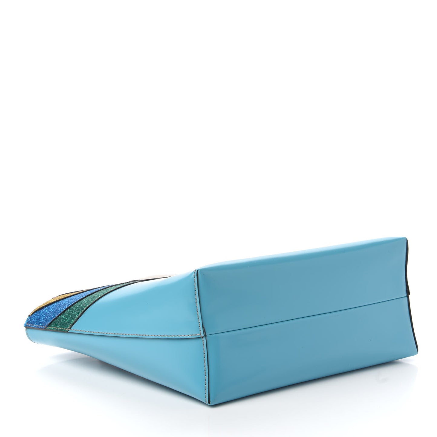 Calfskin Childrens Rainbow Tote Blue