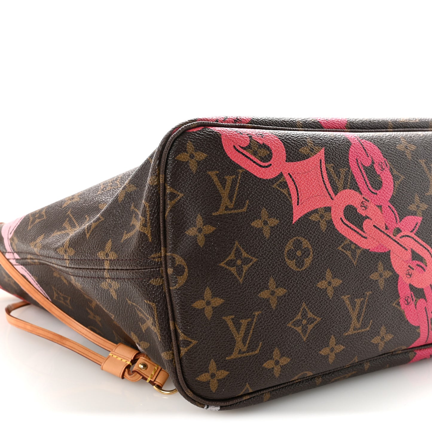 Monogram Bay Neverfull MM Rose Ballerine Poppy