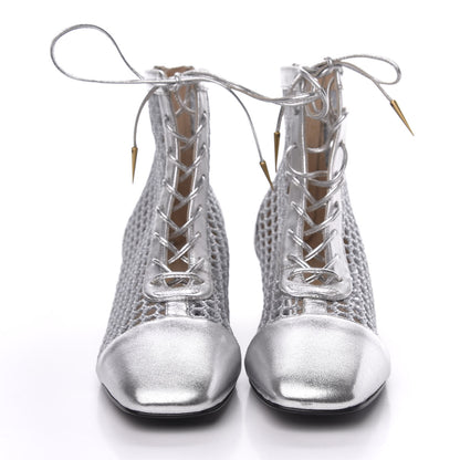 Christian Dior Laminated Lambskin Resille Naughtily-D 30mm Ankle Boots 37.5 Silver 2 of 9