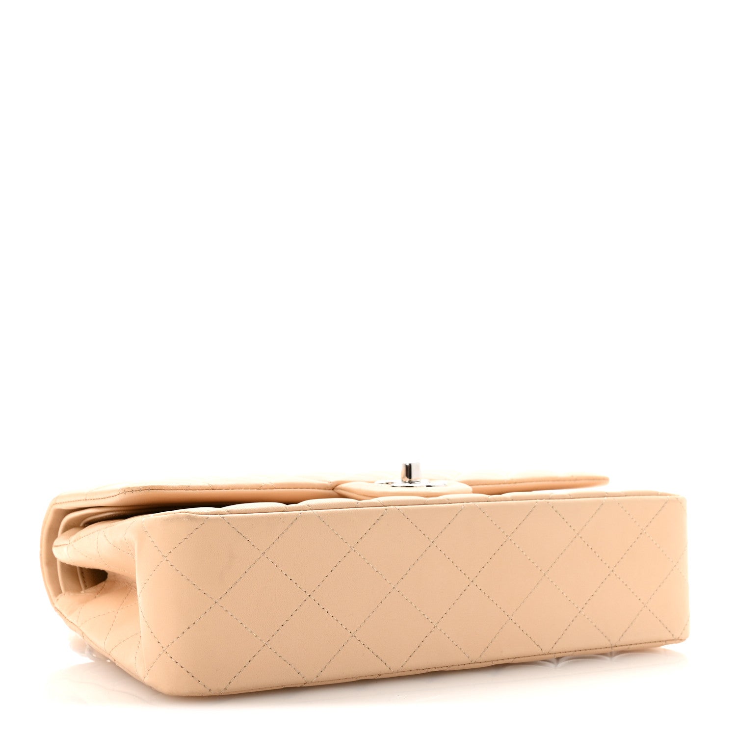 Chanel Lambskin Quilted Medium Double Flap Beige 4 of 10