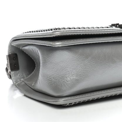 Chanel Metallic Aged Calfskin Quilted Medium Top Handle Boy Flap Silver 8 of 9