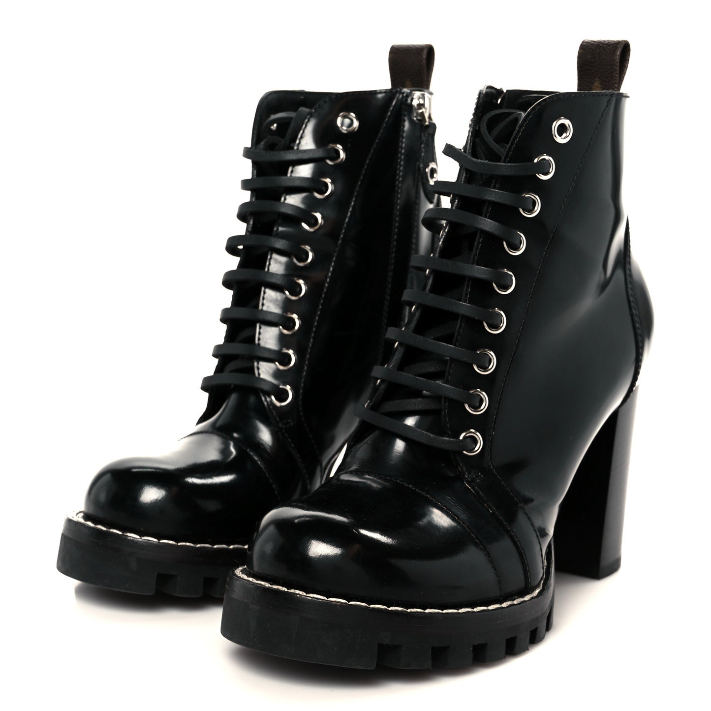 Patent Calfskin Star Trail Ankle Boots 37.5 Black