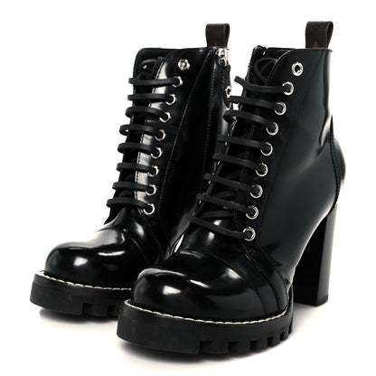 Louis Vuitton Patent Calfskin Star Trail Ankle Boots 37.5 Black 4 of 8