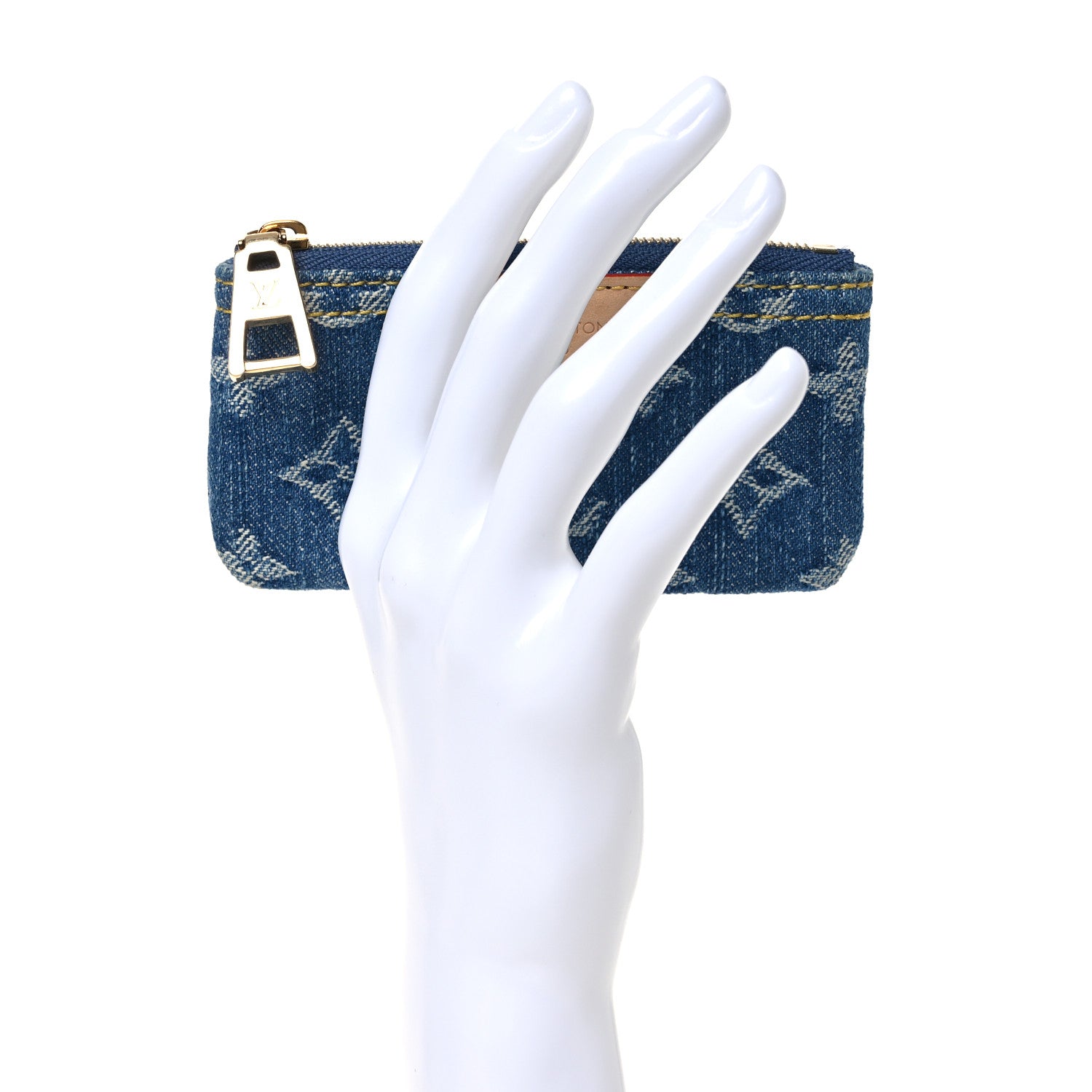 Louis Vuitton Monogram Denim Key Pouch Denim Blue 2 of 8