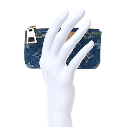 Louis Vuitton Monogram Denim Key Pouch Denim Blue 2 of 8