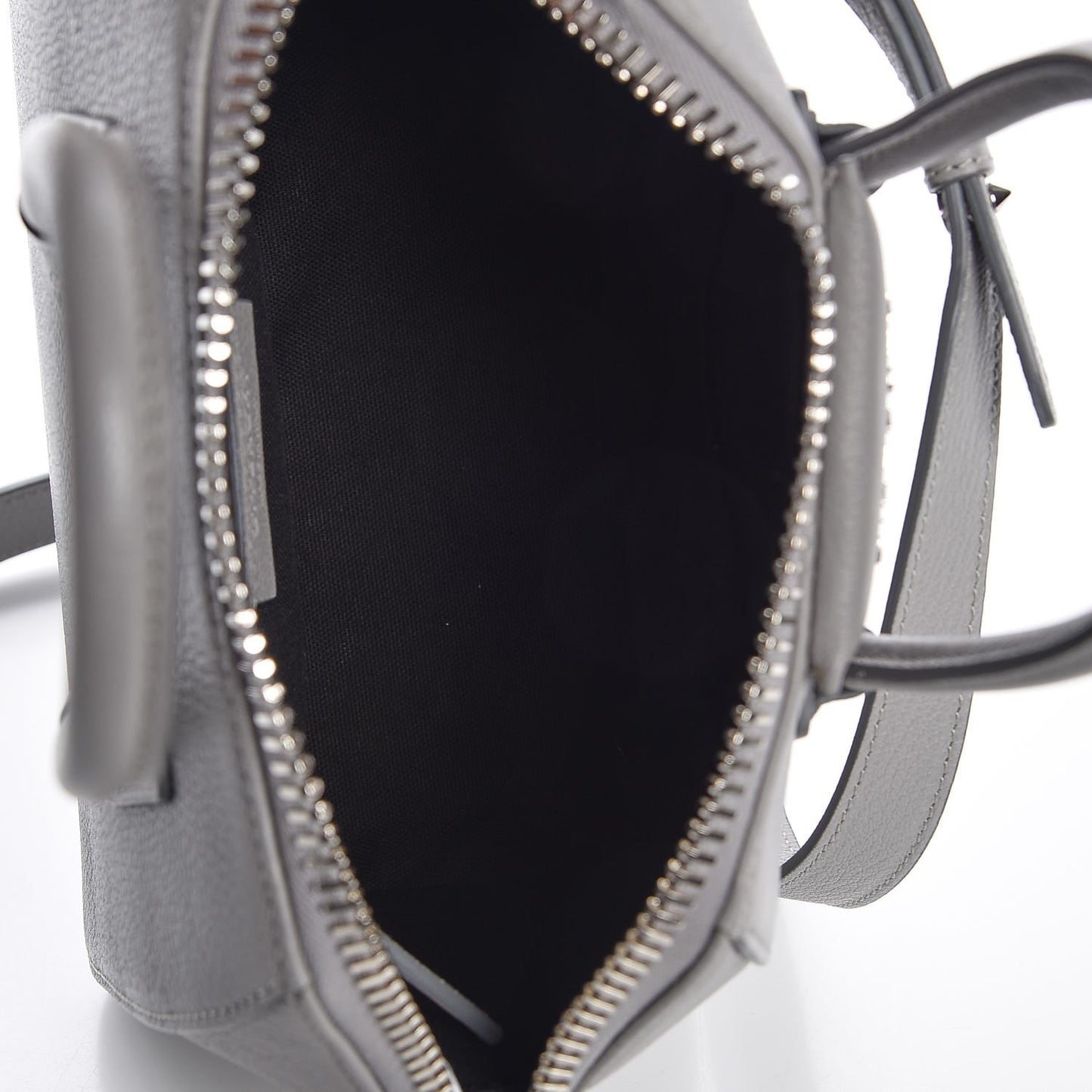 Sugar Goatskin Mini Antigona Pearl Grey