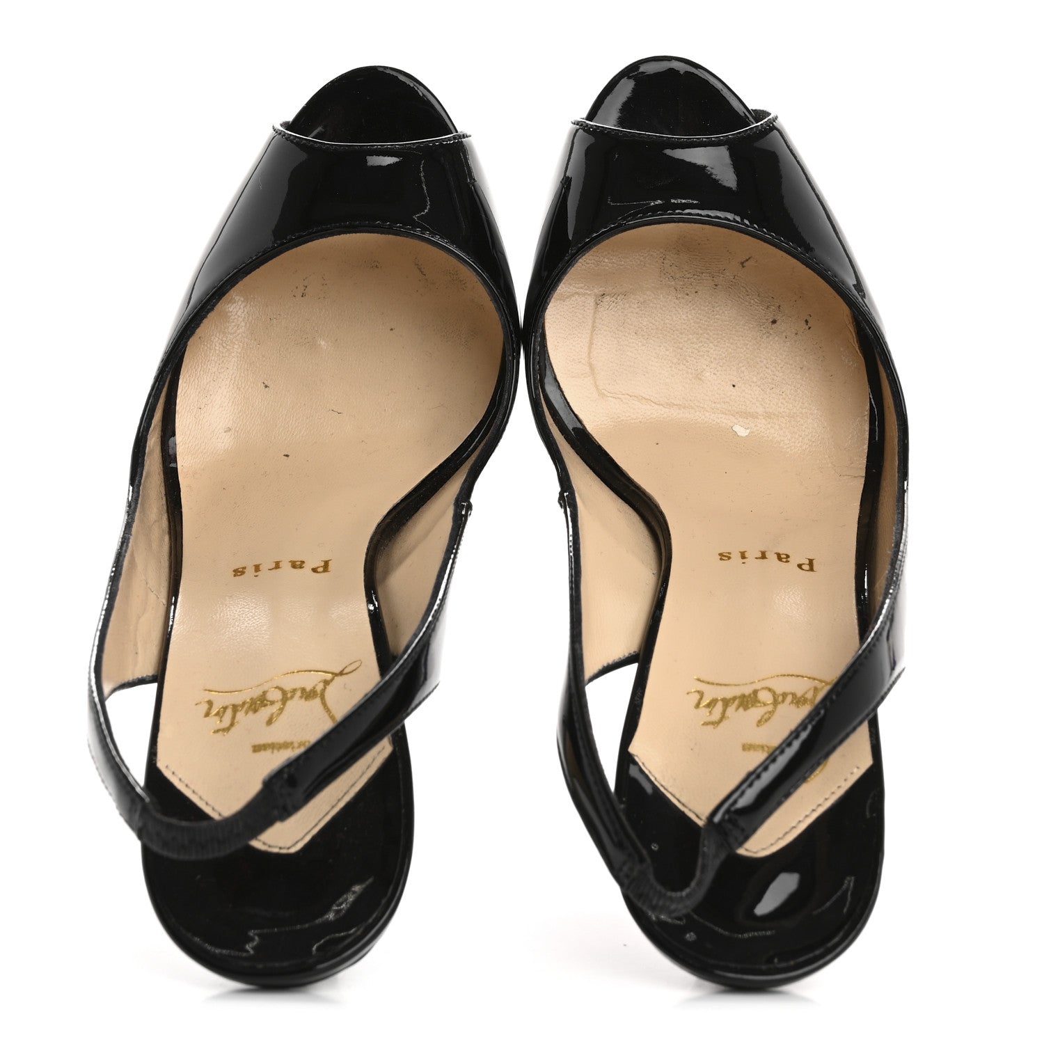 Christian Louboutin Patent Flo Sling 120 Pumps 37 Black 2 of 11