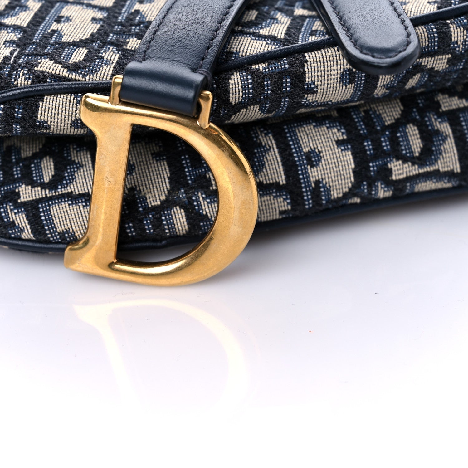 Christian Dior Oblique Mini Saddle Bag Blue 10 of 12