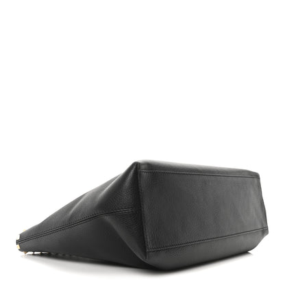 Valentino Garavani Grained Calfskin Rockstud Shoulder Tote Black 4 of 9