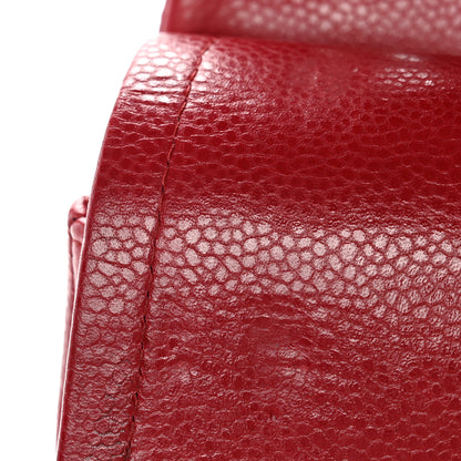 Chanel Caviar Quilted Jumbo Double Flap Dark Red 12 of 13