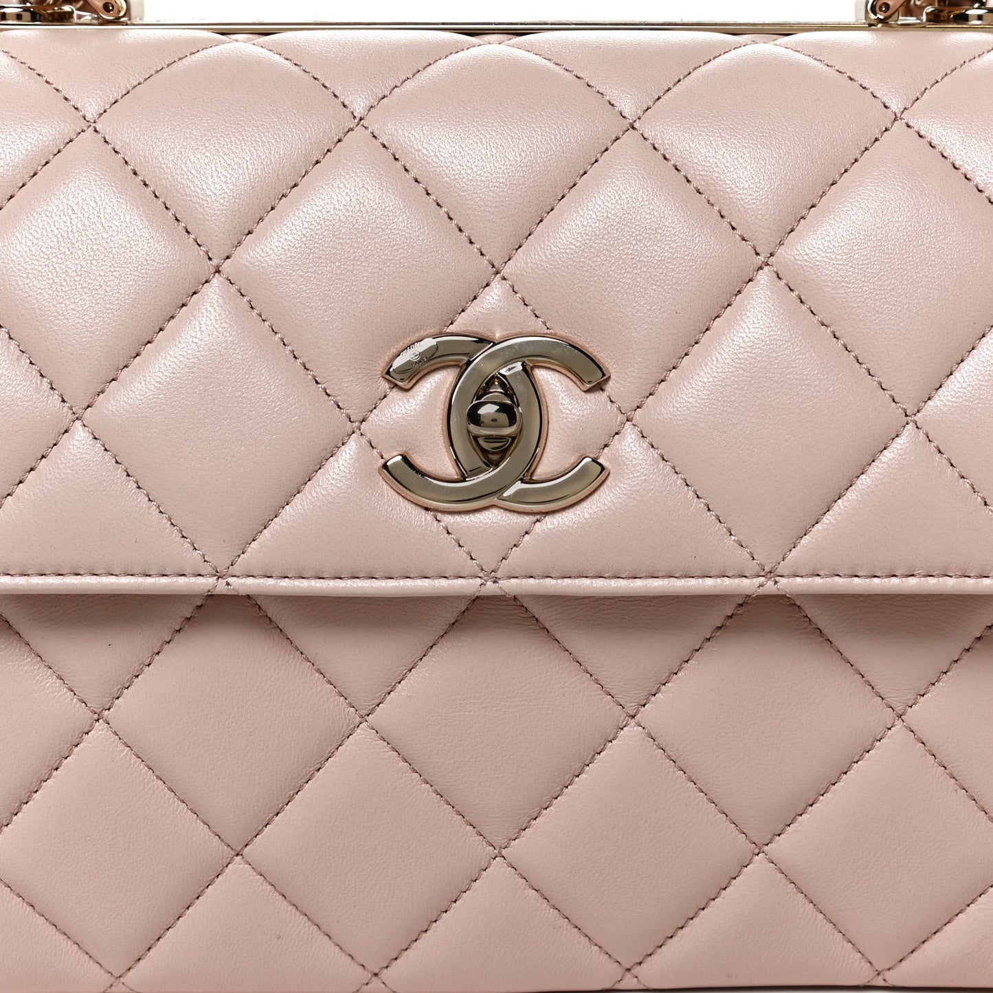 Lambskin Quilted Small Trendy CC Dual Handle Flap Bag Beige