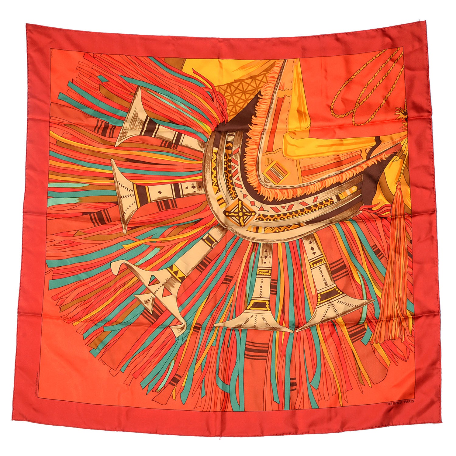 Hermes Silk Cuirs Du Desert Scarf 90 2 of 5