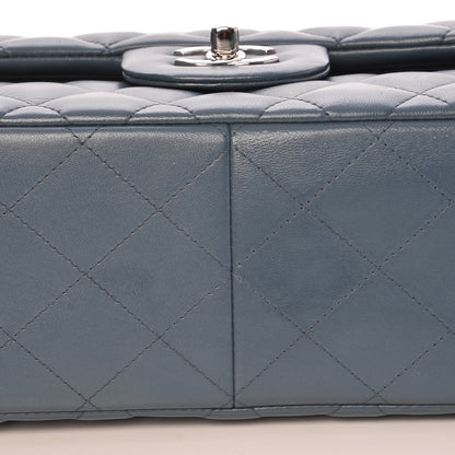 Chanel Lambskin Quilted Jumbo Double Flap Light Blue 10 of 12