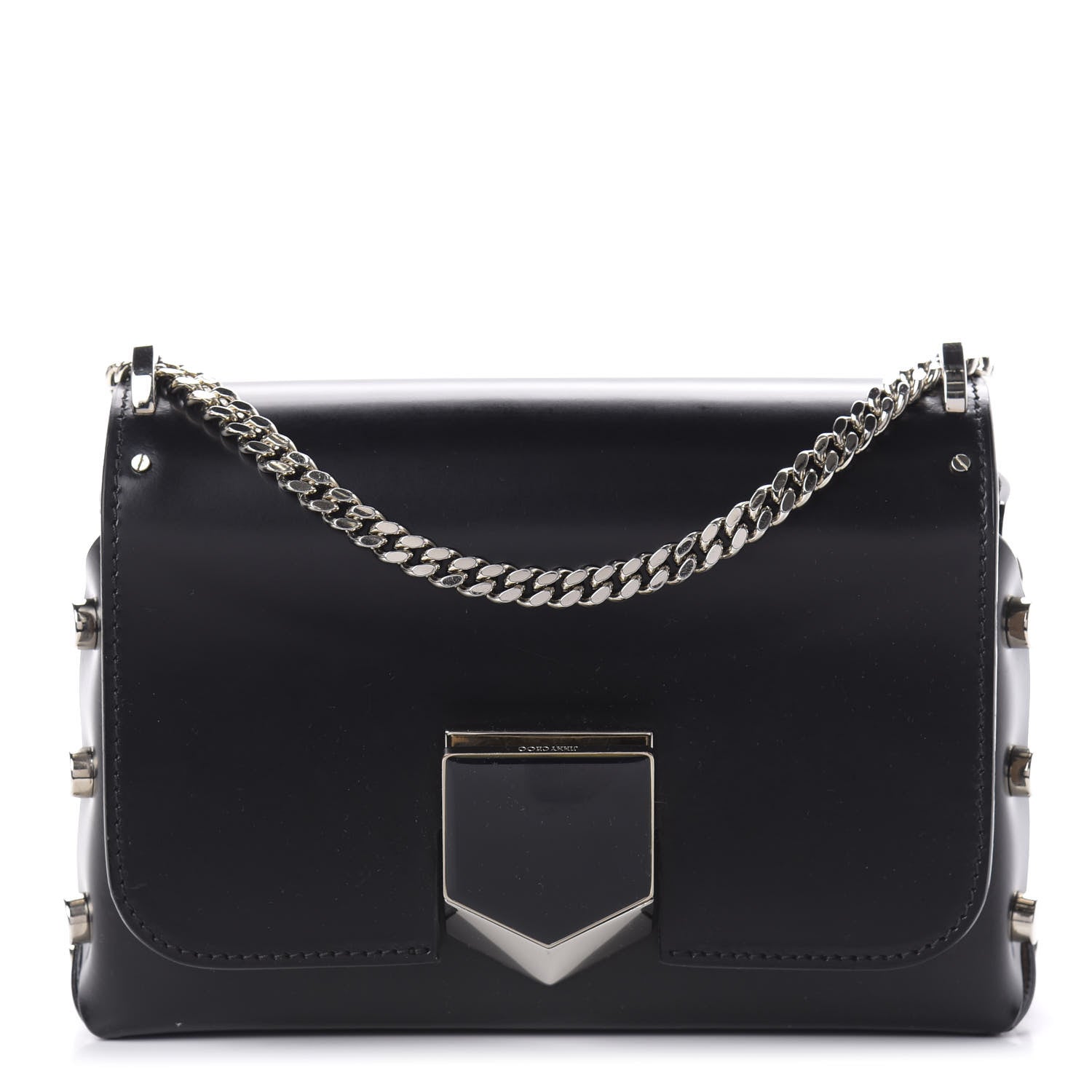 Jimmy Choo Smooth Calfskin Lockett Petite Shoulder Bag Black 1 of 10