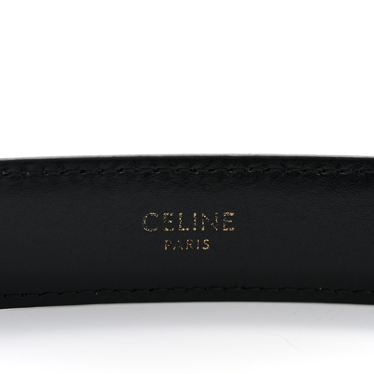 Celine Box Calfskin Small 25mm Triomphe Belt 75 30 Black 3 of 11