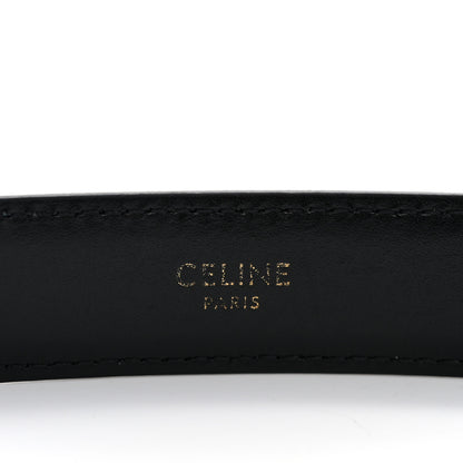 Celine Box Calfskin Small 25mm Triomphe Belt 75 30 Black 3 of 11