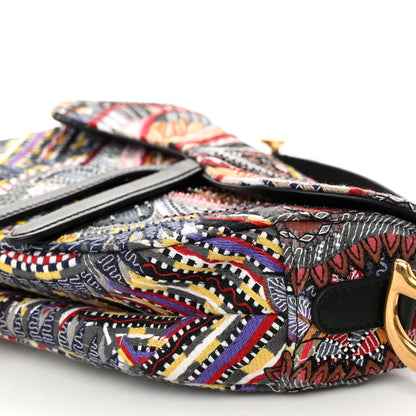 Christian Dior Canvas Embroidered Butterfly Saddle Bag Multicolor 9 of 9
