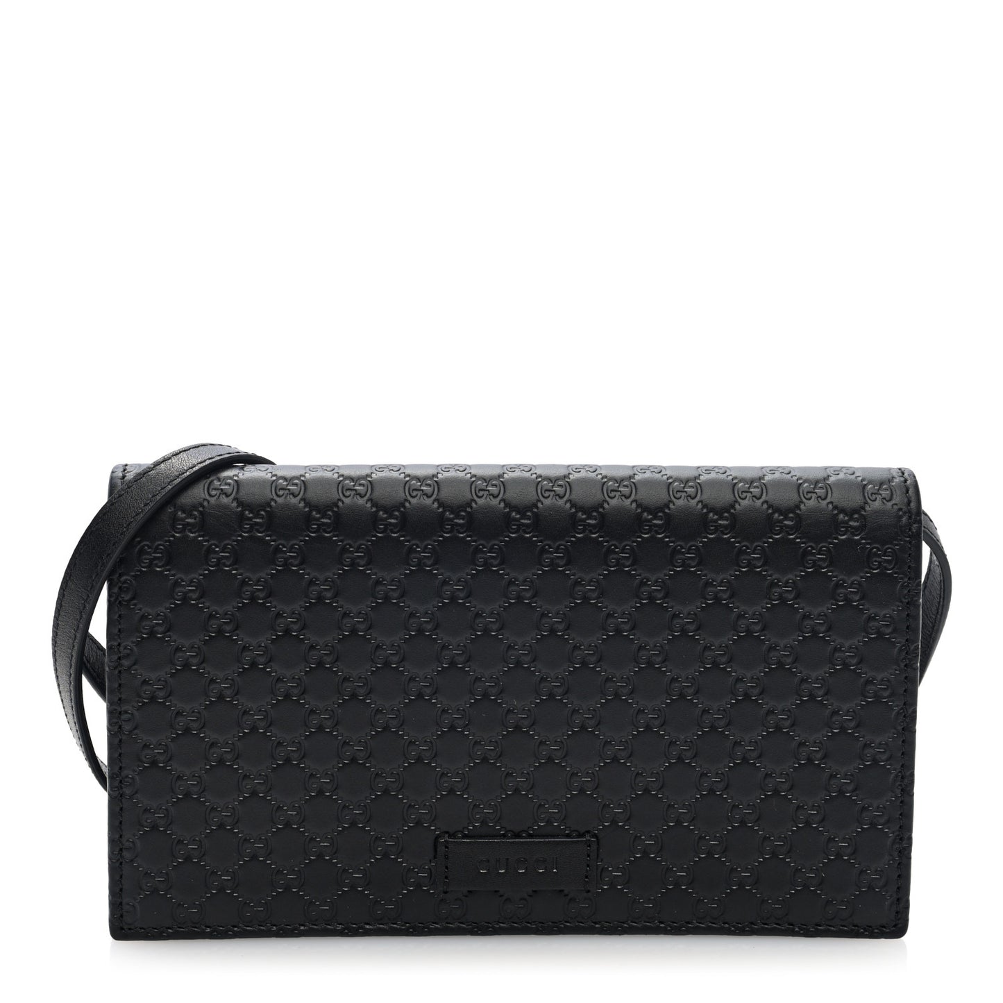Microguccissima Crossbody Wallet Black