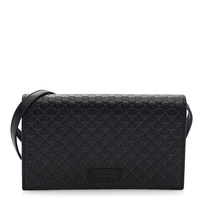 Gucci Microguccissima Crossbody Wallet Black 1 of 9