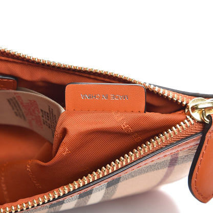 Burberry Haymarket Check Small Peyton Crossbody Clutch Bag Burnt Amber 7 of 9