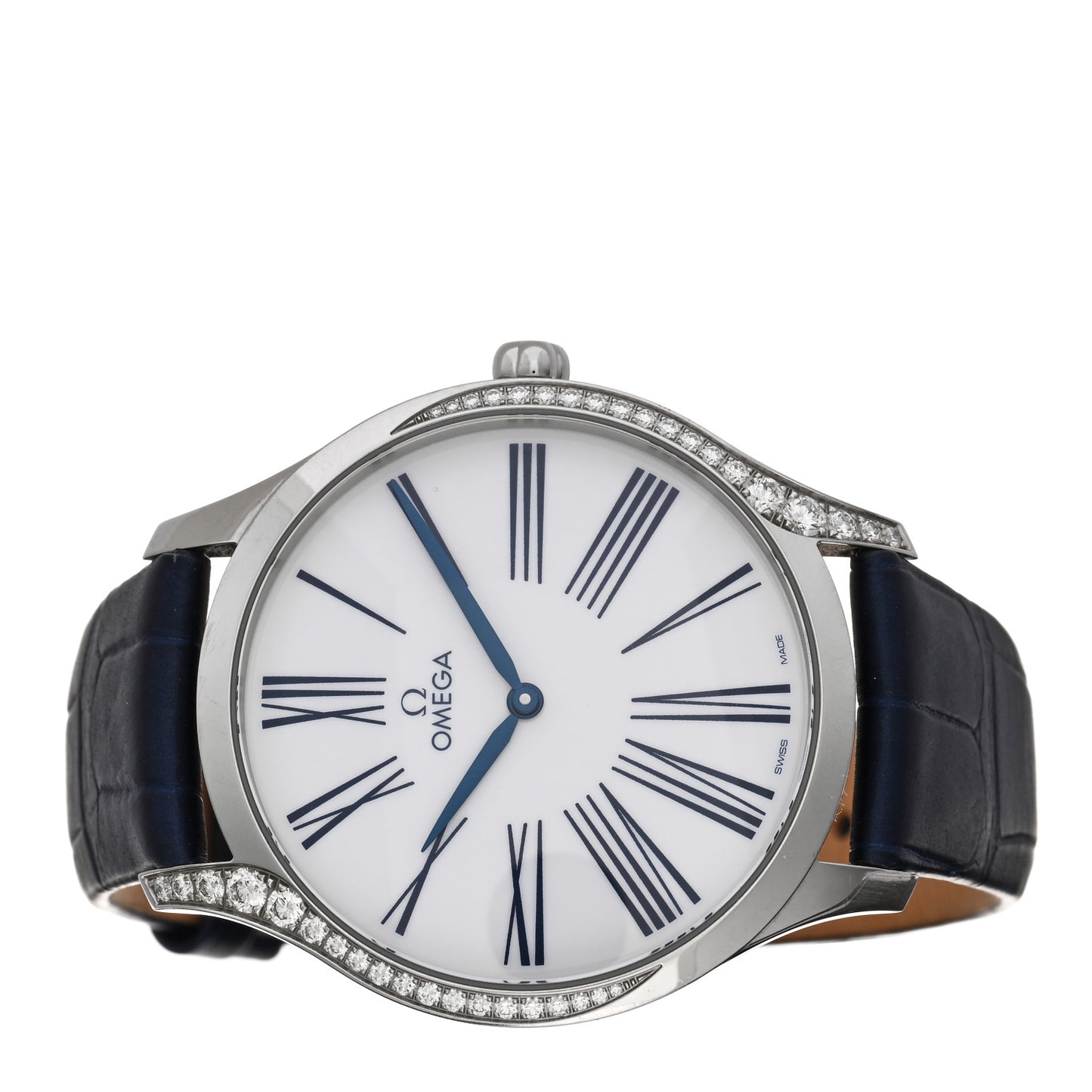 Stainless Steel Alligator Diamond Bezel 39mm De Ville Tresor Quartz Watch 428.18.39.60.04.001