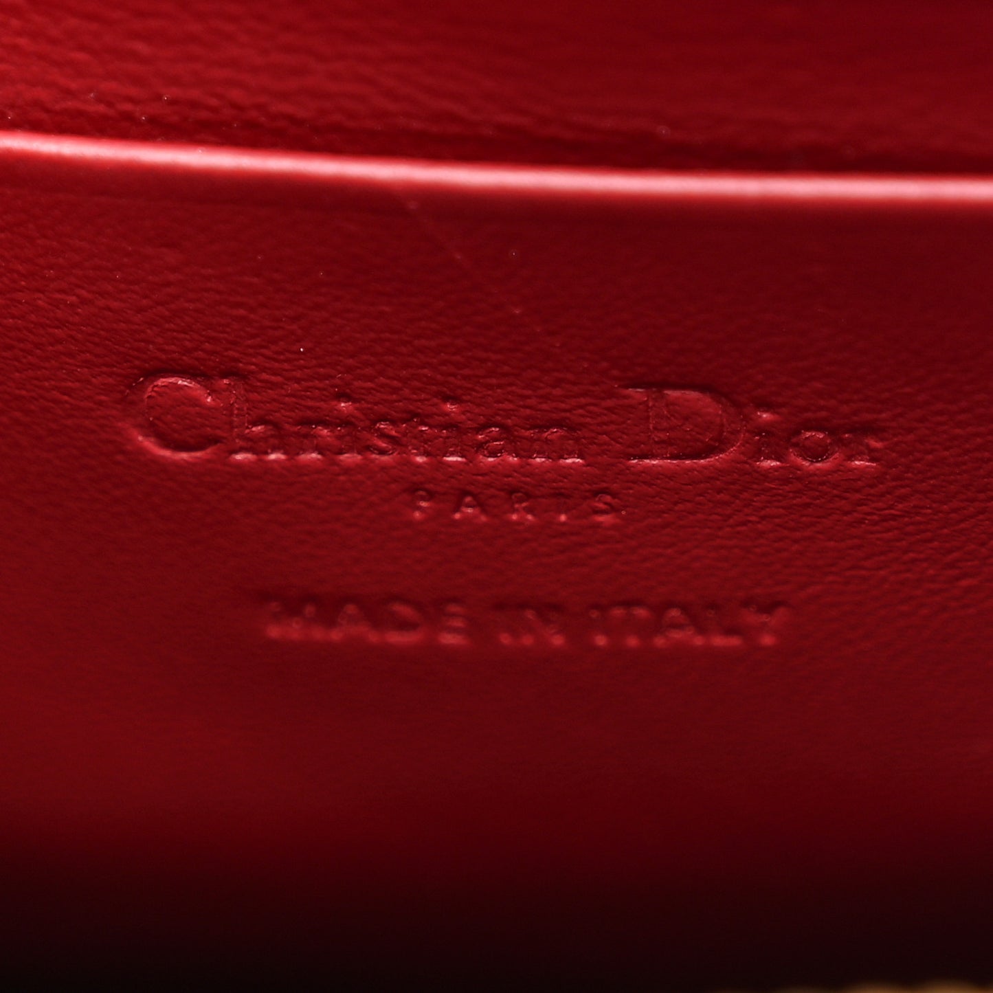 Patent Cannage Lady Dior Phone Holder Red