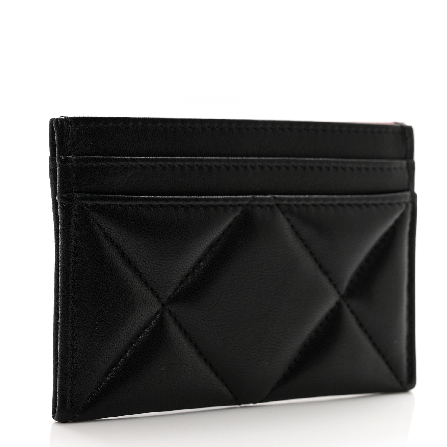 Chanel Lambskin Quilted Chanel 19 Card Holder Black 4 of 10