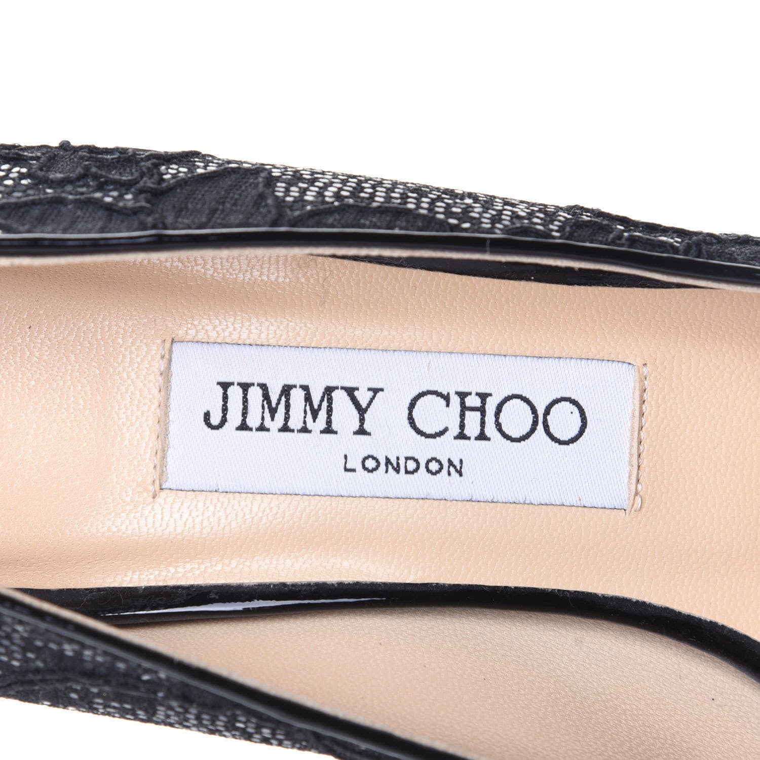 Jimmy Choo Lace Glitter Luna Peep Toe Pumps 37 Black 10 of 10