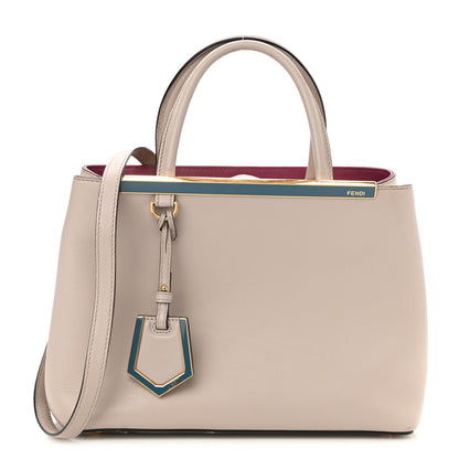 Fendi Vitello Dolce Century Petite 2Jours Tote Grigio Polvere Ciclamino 1 of 9