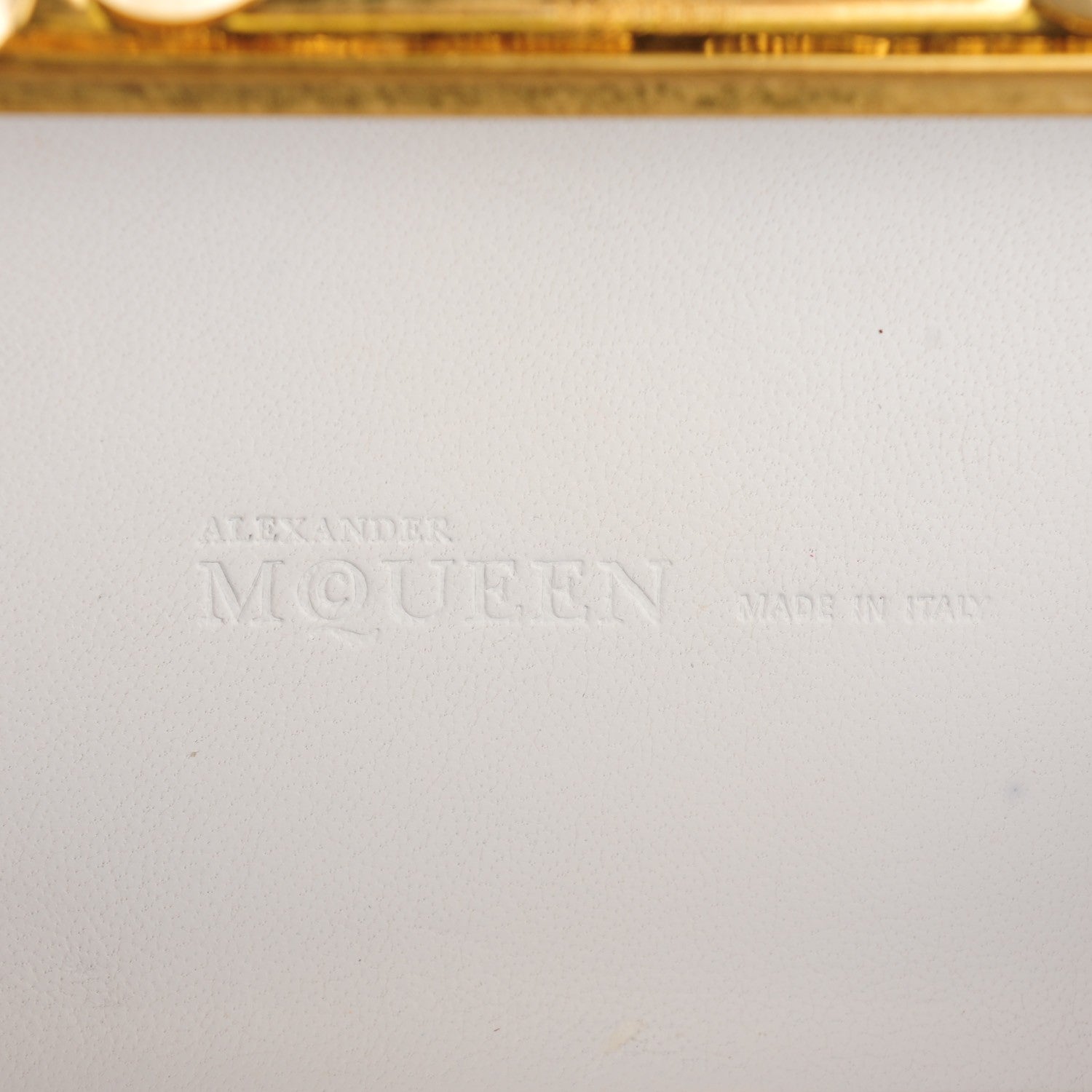 Alexander McQueen Nappa Pearl Crystal Knuckle Duster Box Clutch White 5 of 8