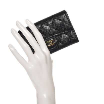Chanel Caviar Quilted Flap Card Holder Black 2 of 9