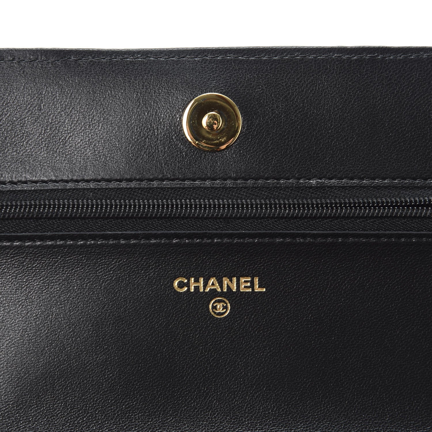 Chanel Lambskin Quilted Wallet On Chain WOC Black 7 of 11
