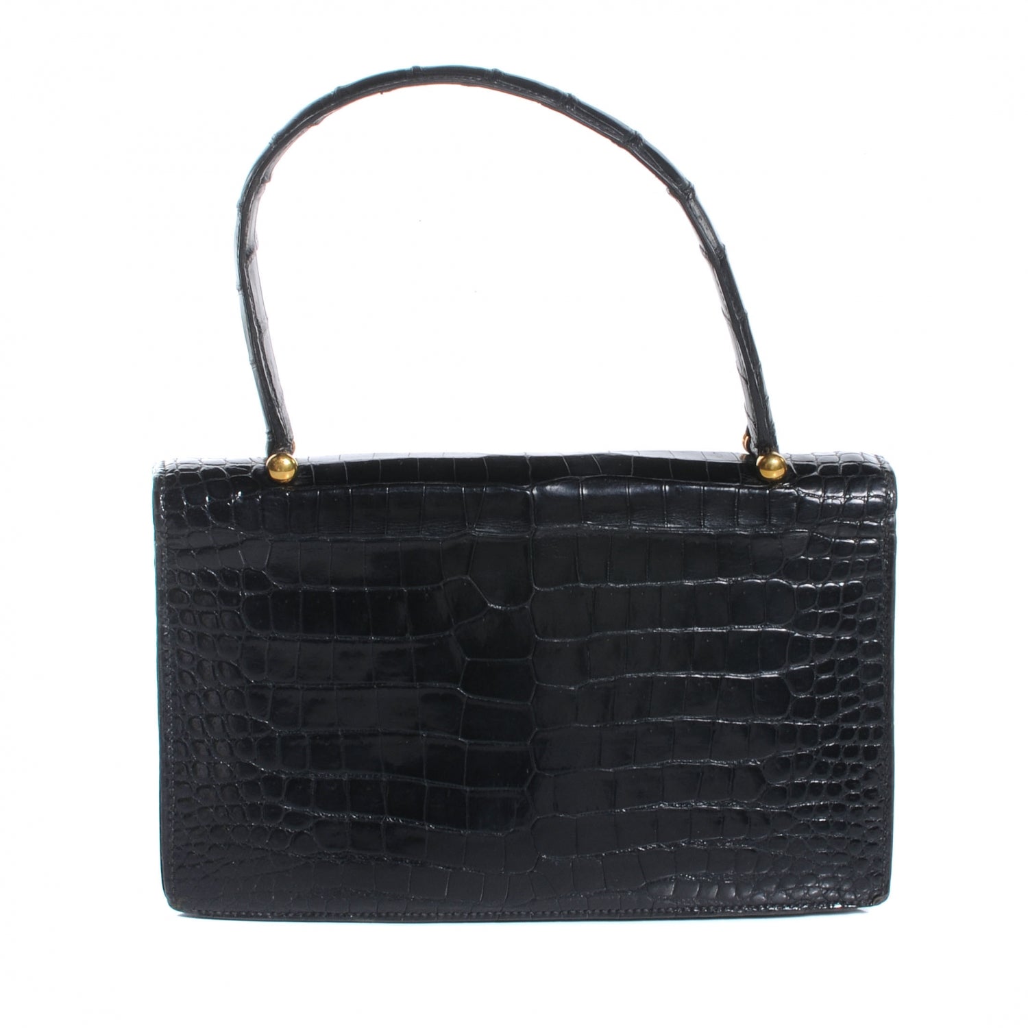 Hermes Porosus Crocodile Boule Handbag Black 3 of 6