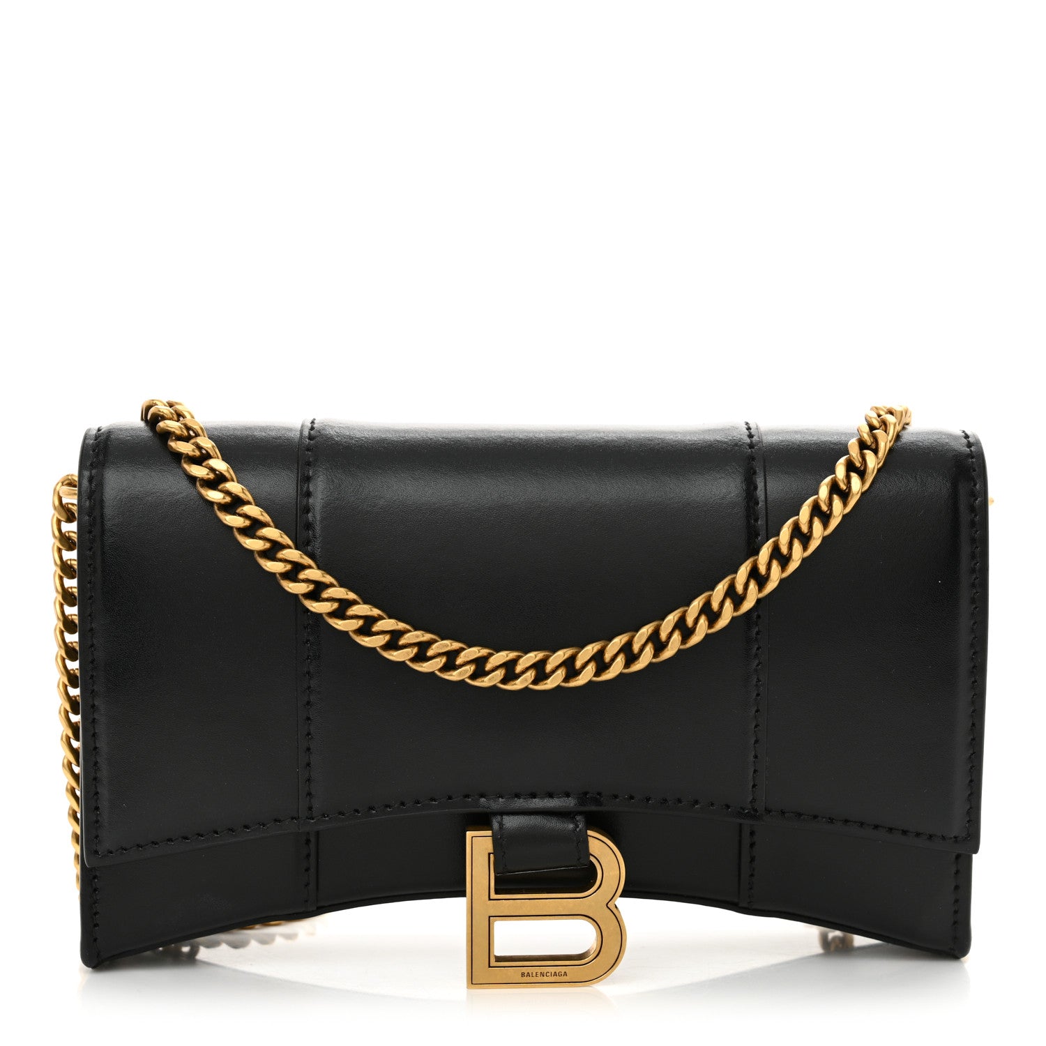 Balenciaga Shiny Box Calfskin Hourglass Chain Bag Black 1 of 10