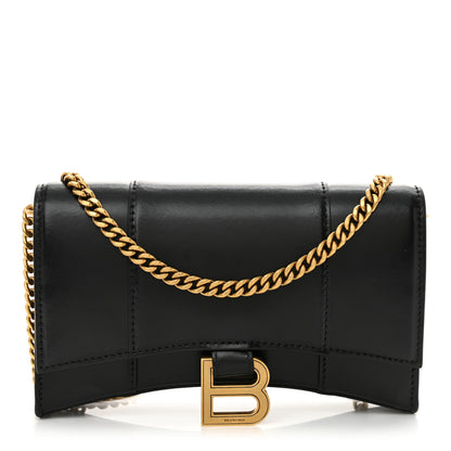 Balenciaga Shiny Box Calfskin Hourglass Chain Bag Black 1 of 10