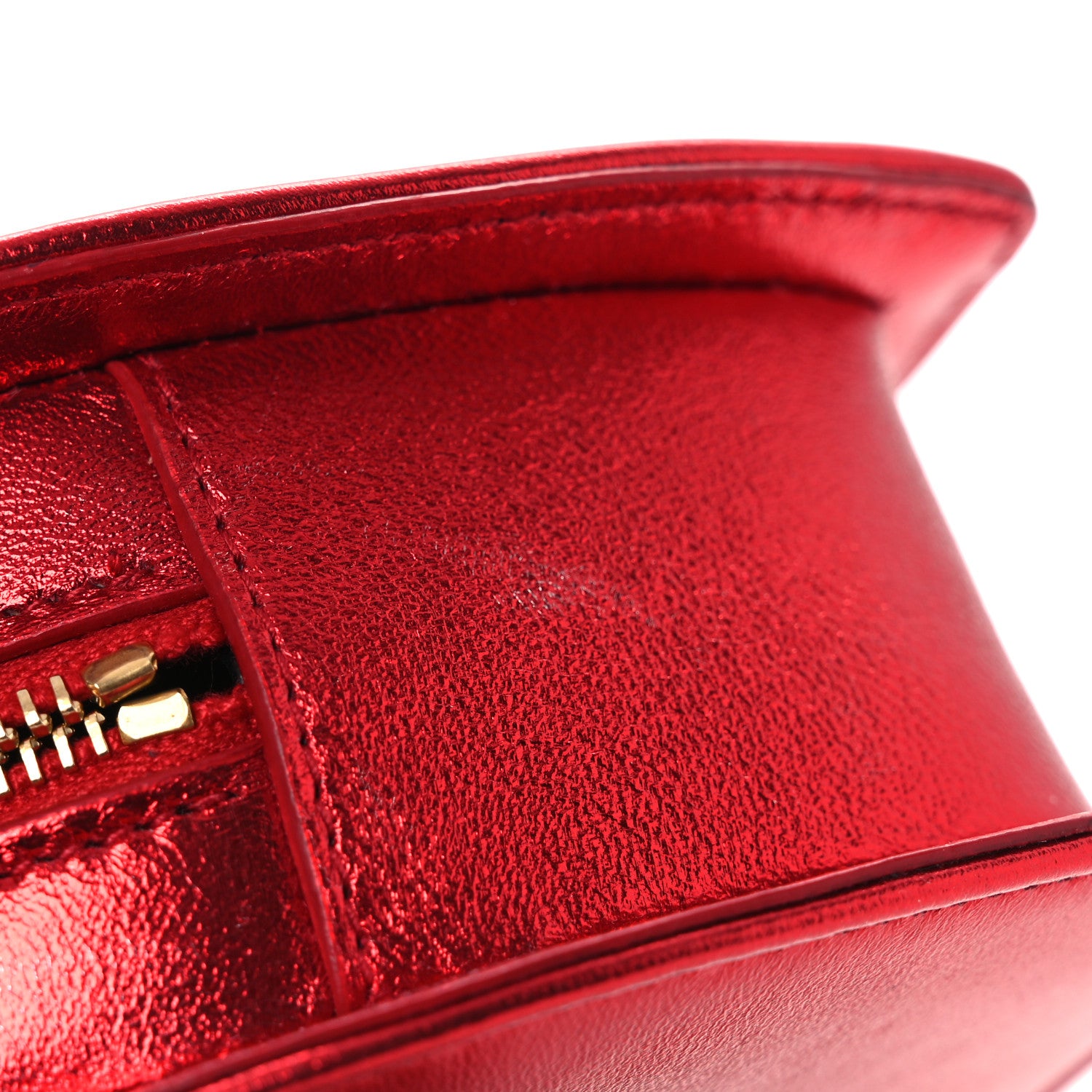 Saint Laurent Metallic Lambskin Small Love Heart Chain Bag Red 12 of 13