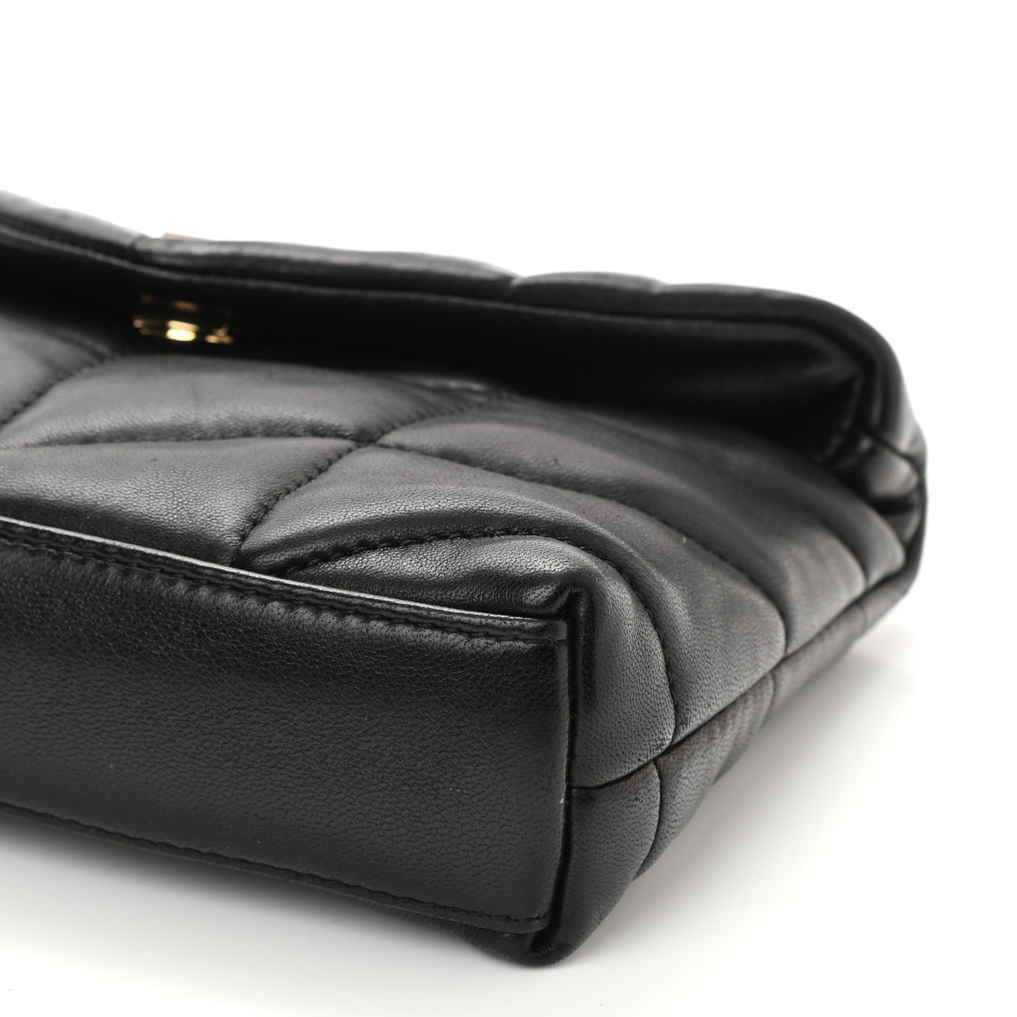 Lambskin Monogram Loulou Puffer Pouch Clutch Black