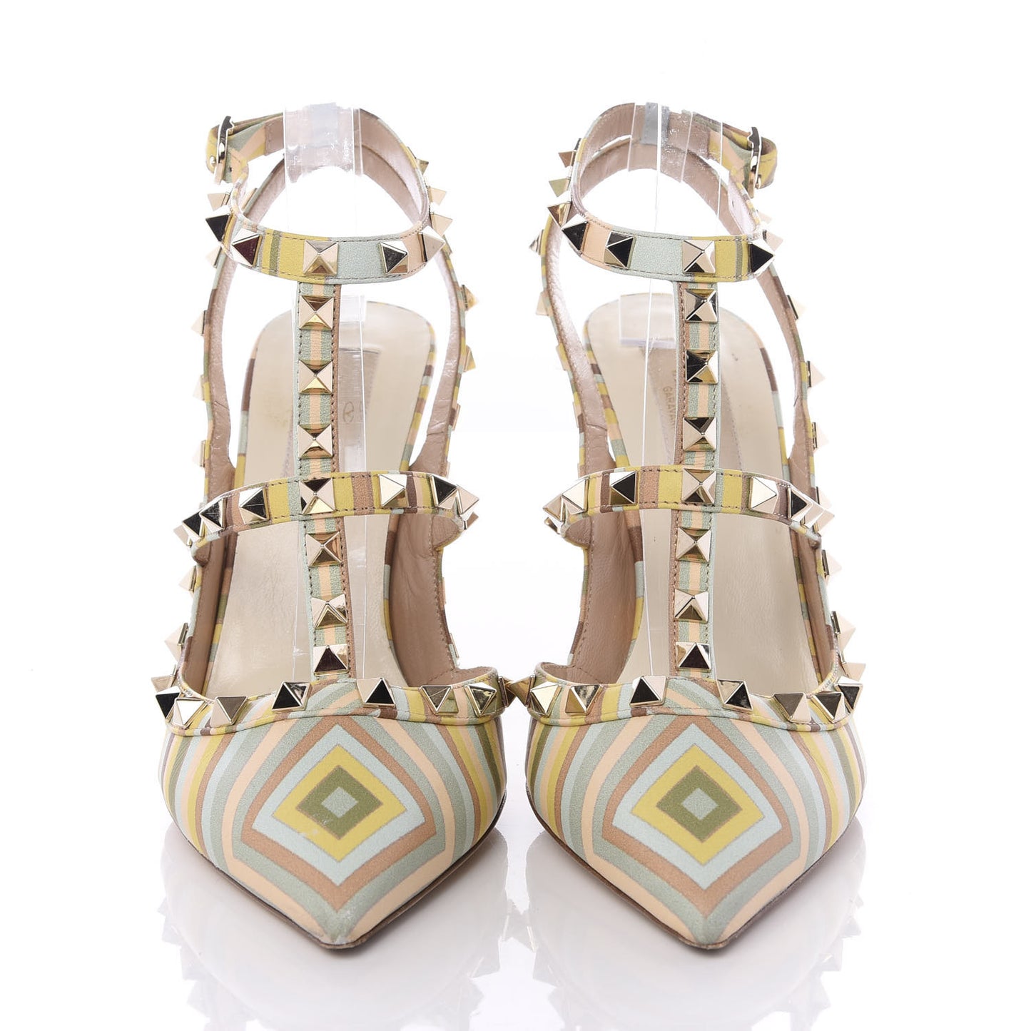 Nappa Native Couture 1975 Rockstud Ankle Strap 100mm Pumps 37.5 Multicolor