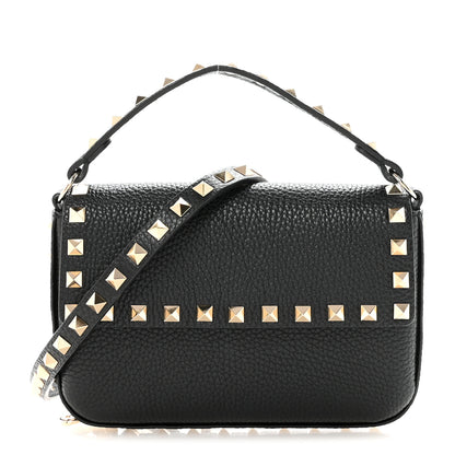 Valentino Garavani Grainy Calfskin Rockstud Crossbody Pouch Black 1 of 10