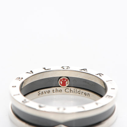 Bulgari Sterling Silver Ceramic Save The Children One-Band Ring 52 6 4 of 7
