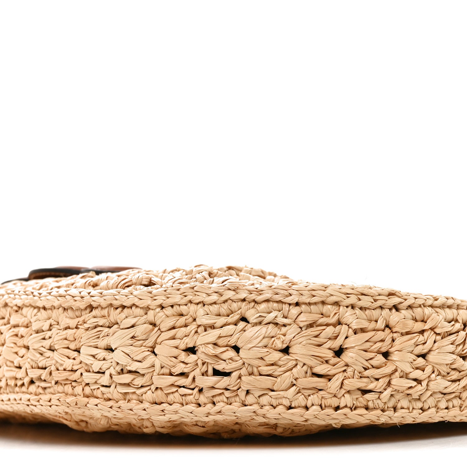Celine Raffia Calfskin Triomphe Panier Hobo Bag Natural Tan 10 of 11
