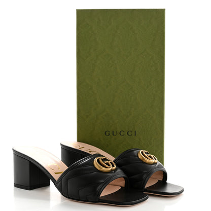 Gucci Nappa Matelasse GG Marmont 55mm Slide Sandals 39 Black 10 of 10