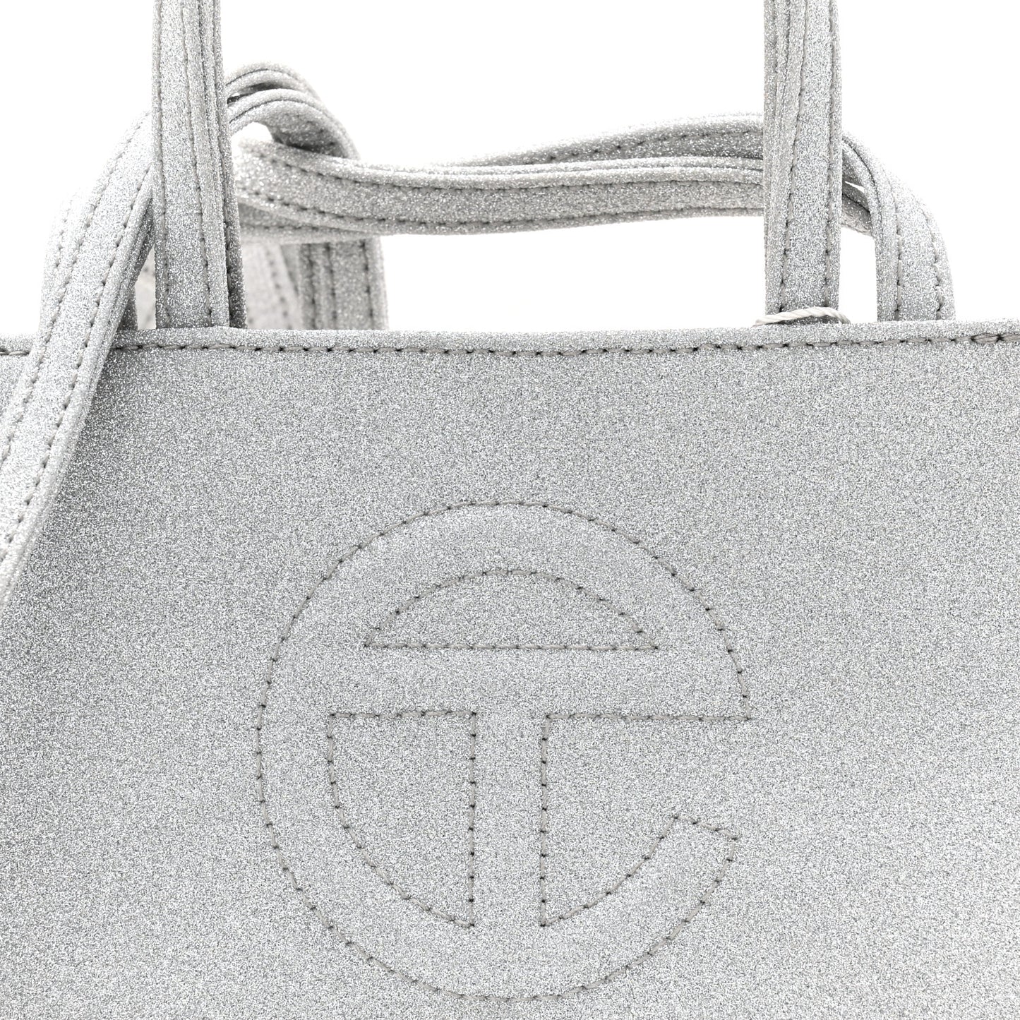 Glitter Microfiber Small Shopping Bag Silver
