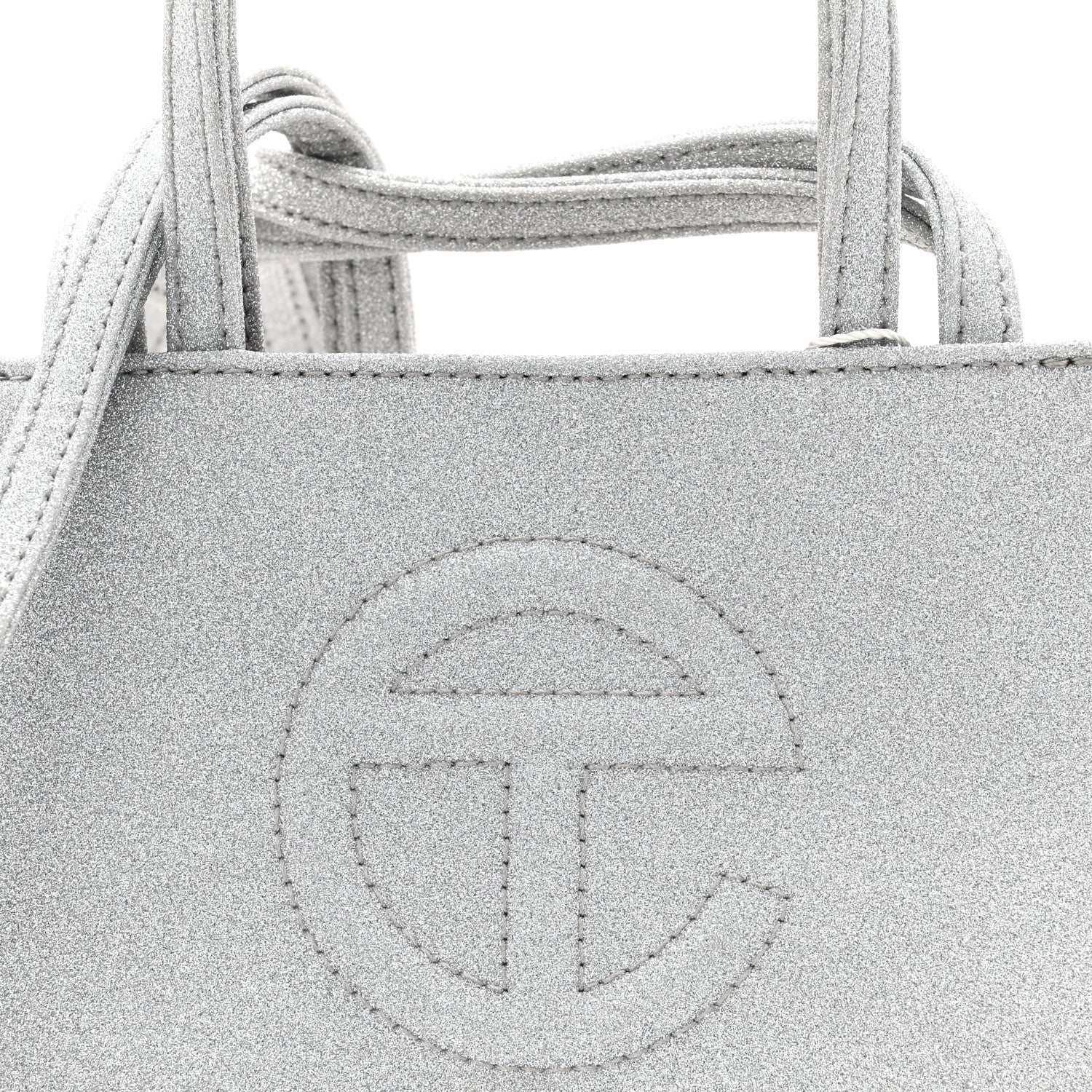 Telfar Glitter Microfiber Small Shopping Bag Silver 8 of 10