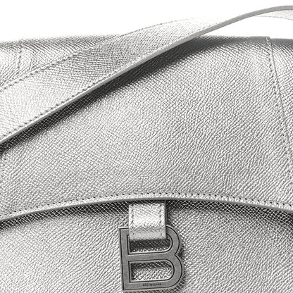 Balenciaga Metallic Soft Textured Calfskin Small Downtown Shoulder Bag Silver 8 of 10