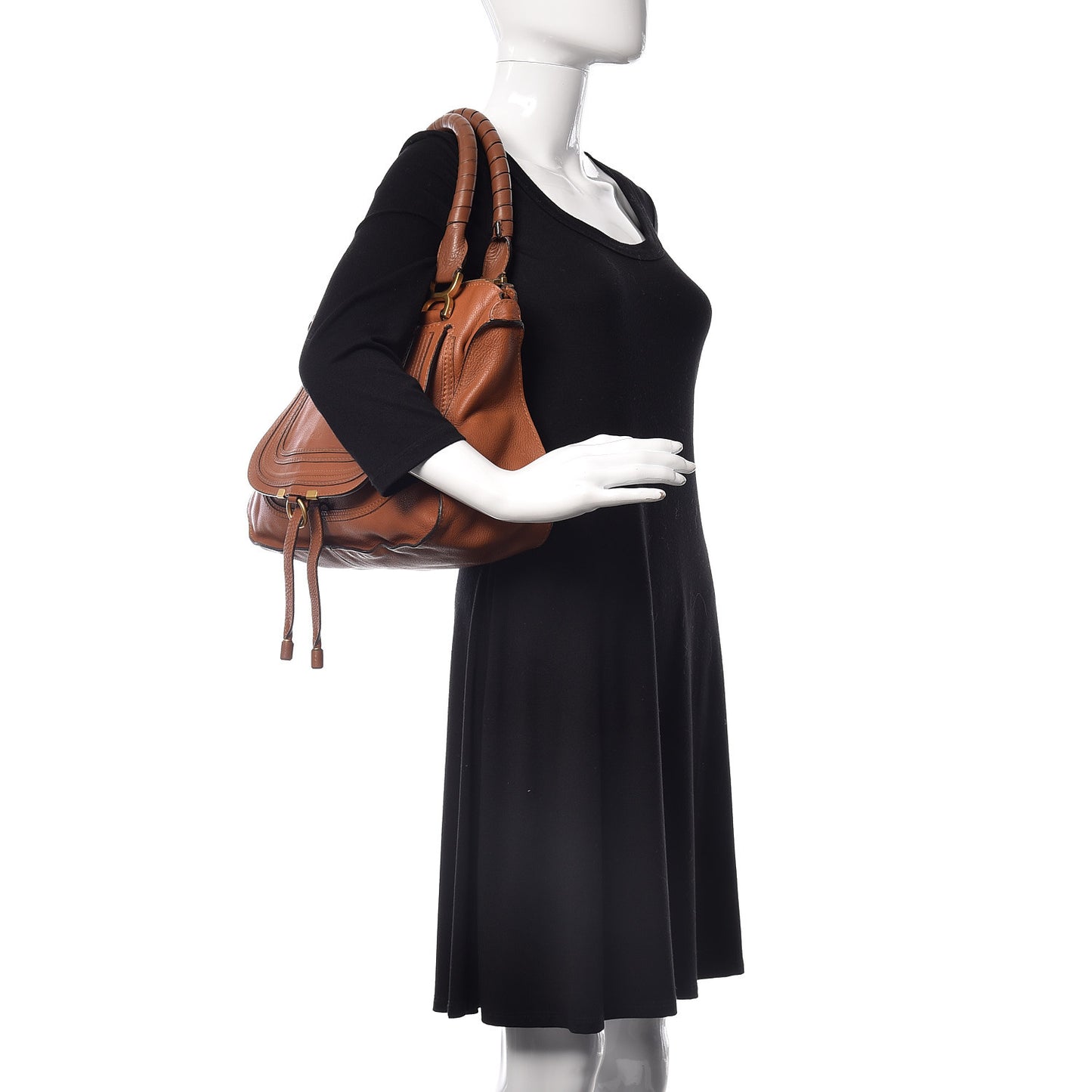 Calfskin Medium Marcie Satchel Tan